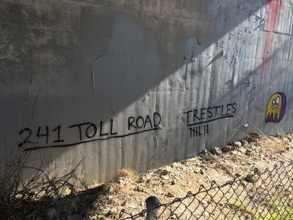 Toll Road message under the bridge of Interstate 5
