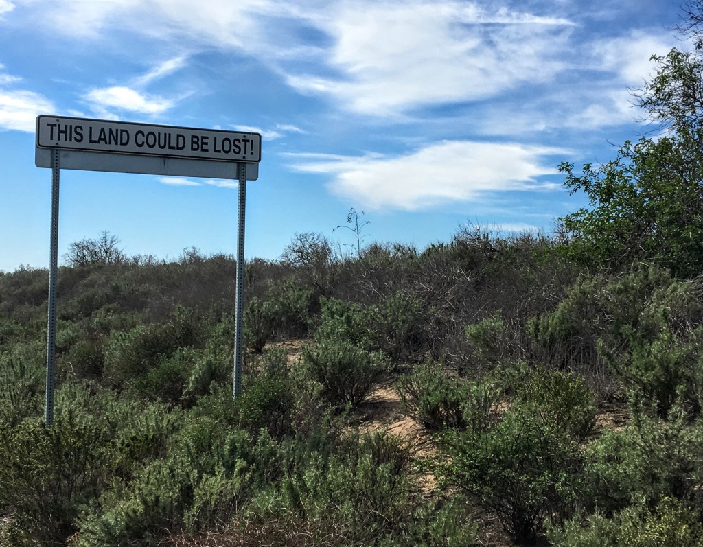 This land could be lost - San Onofre State Beach, Cristianitos Road