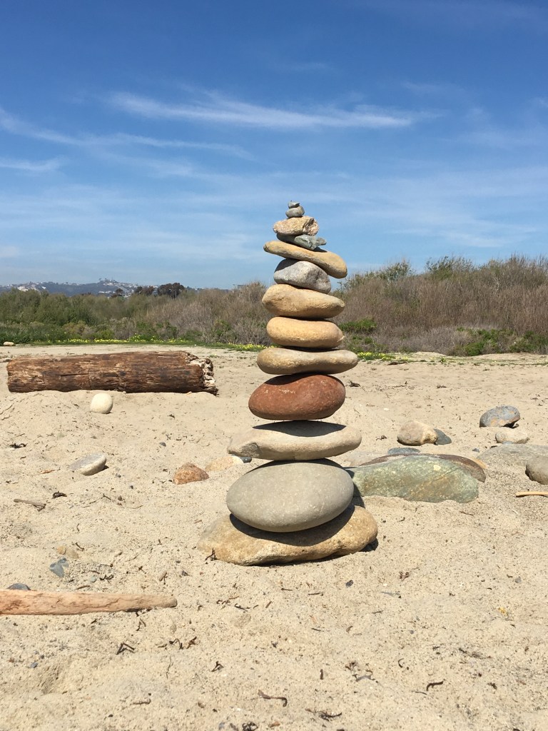 Cairns are a mainstay throughout Trestles in San Onofre State Beach