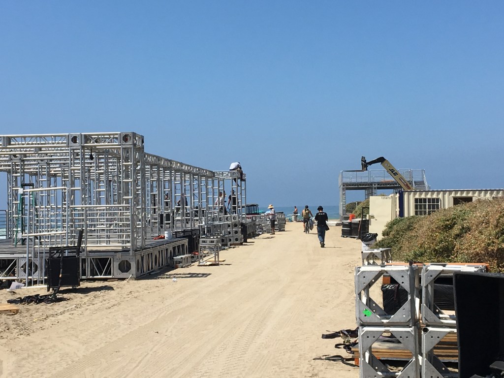 Lowers Pro 2016 set-up at San Onofre State Beach