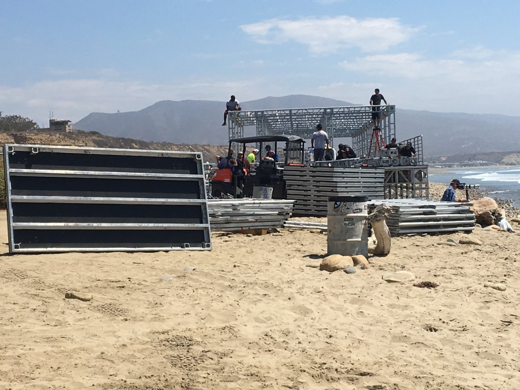 Lowers Pro 2016 set-up at San Onofre State Beach